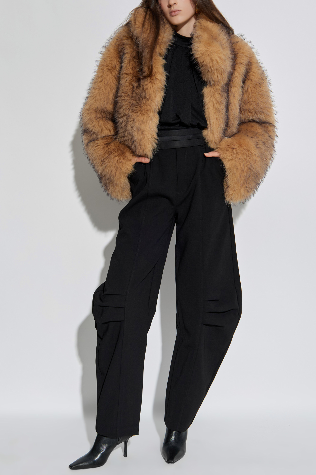 ジャケット・アウター herliptoConvertible Faux Fur Tippet Coat Button Through Faux Fur Coat | boohoo